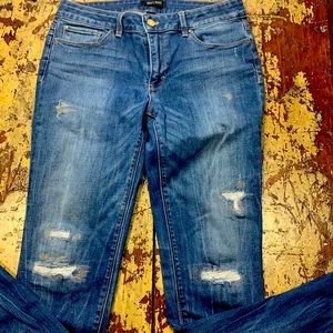 WHBM skinny leg distressed jeans 8R